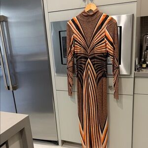 Long Sleeve Geometric Dress